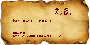Koleszár Bence névjegykártya