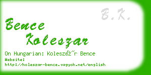 bence koleszar business card